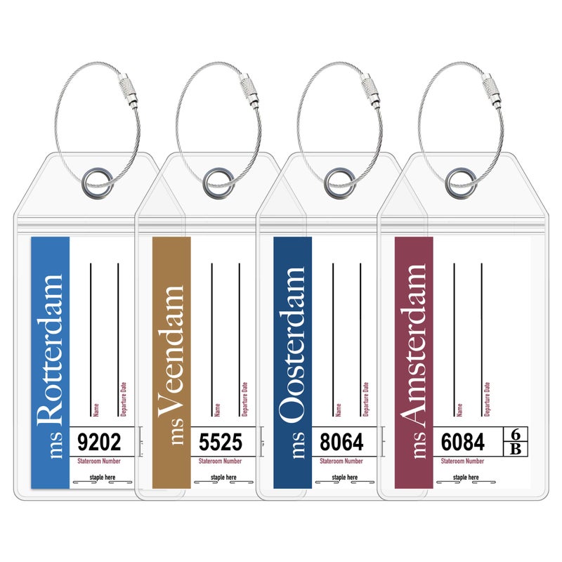 Cruise On Holland America Cruise Luggage Tag Holder (4 Pack), Fits All Holland America Ships & Tags, Waterproof, Clear & Durable, Cruise Essentials 2026-2027 for Smooth Travel - Image 1